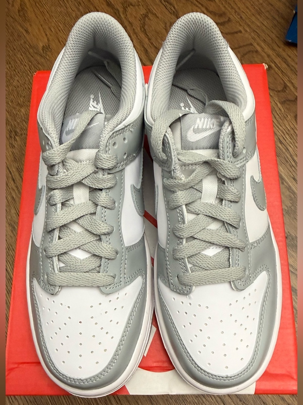 Nike Dunk Low White White Light Smoke Grey FB9109-123 5Y OR 7.5W